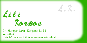 lili korpos business card